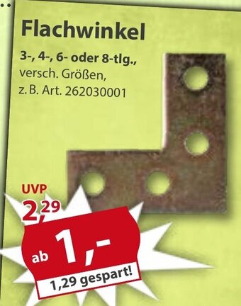 Sonderpreis Baumarkt Flachwinkel 3-, 4-, 6- oder 8-tlg., versch. Größen Angebot