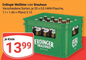 Globus Erdinger Weißbier oder Brauhaus 20 x 0,5 l MW Flasche Angebot