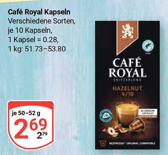 Globus Café Royal Kapseln 50-52 g Angebot