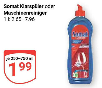 Globus Somat Klarspüler oder Maschinenreiniger 250-750 ml Angebot