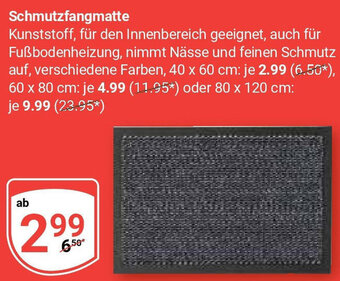 Globus Schmutzfangmatte Angebot