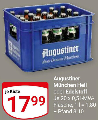 Globus Augustiner München Hell oder Edelstoff 20x0,5 L Angebot