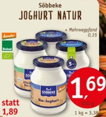 Erdkorn Biomarkt Söbbeke JOGHURT NATUR 500 g Angebot