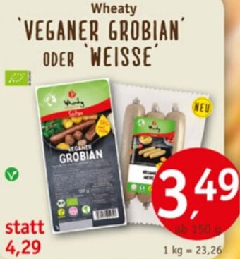 Erdkorn Biomarkt Wheaty VEGANER GROBIAN ODER WEISSE 150 g Angebot