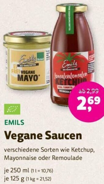 Denns BioMarkt EMILS Vegane Saucen 250 ml/125 g Angebot