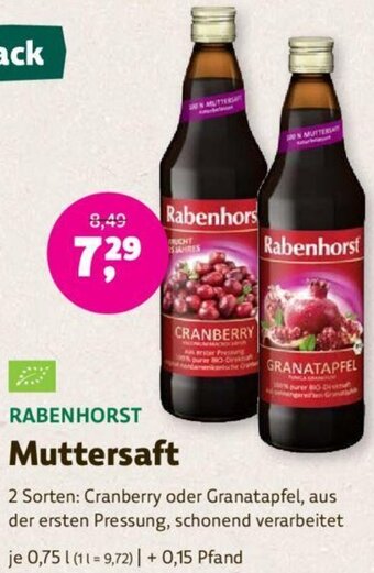 Denns BioMarkt RABENHORST Muttersaft 0,75 L Angebot