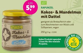 Denns BioMarkt RAPUNZEL Kokos & Mandelmus mit Dattel 250 g Angebot