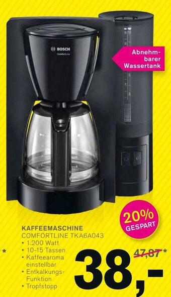 KODi BOSCH KAFFEEMASCHINE COMFORTLINE TKA6A043 Angebot