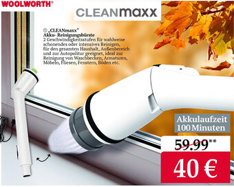 Woolworth CLEANmaxx Akku-Reinigungsbürste Angebot