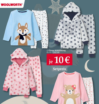 Woolworth Fleece Schlafanzug Gr. 92-134/140 Angebot