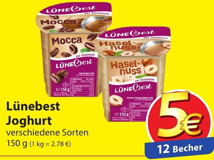 Lünebest Joghurt 150 g Angebot bei Famila Nord Ost