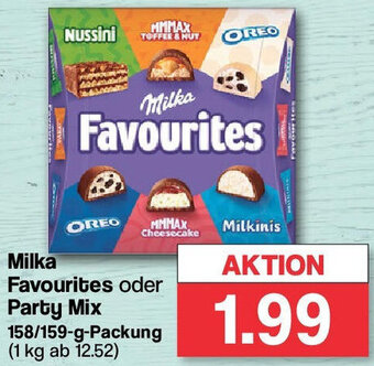 Famila Nord West Milka Favourites oder Party Mix 158/159 g Packung Angebot
