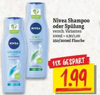 NP Discount Nivea Shampoo oder Spülung 200-250ml Angebot