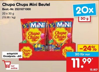 Netto Marken-Discount Chupa Chups Mini Beutel 20 x 30 g Angebot