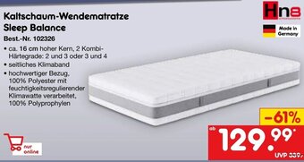 Netto Marken-Discount Hn8 Kaltschaum-Wendematratze Sleep Balance Angebot