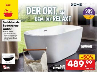 Netto Marken-Discount Freistehende Badewanne CODO Angebot
