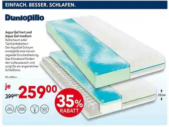 Matratzen Concord Dunlopillo Aqua Gel Hart Und Aqua Gel Medium Angebot