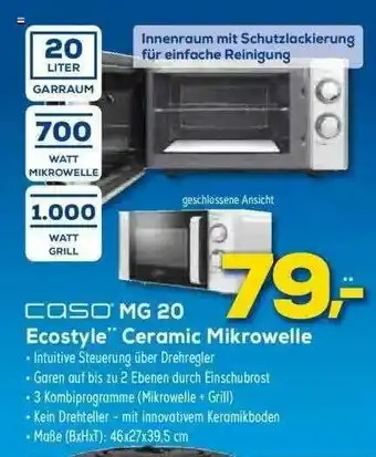 Euronics XXL Caso MG 20 Ecostyele Ceramic Mikrowelle Angebot