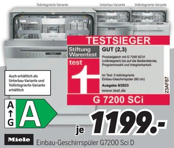 MEDIMAX Miele Einbau-Geschirrspüler G7200 Sci D Angebot
