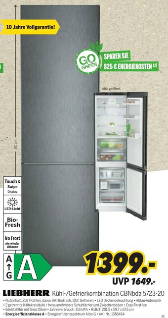 MEDIMAX LIEBHERR Kühl-/Gefrierkombination CBNbda 5723-20 Angebot