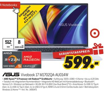 MEDIMAX ASUS Vivobook 17 M1702QA-AU014W Angebot