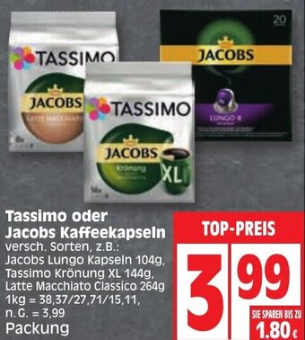 Edeka Tassimo oder Jacobs Kaffeekapseln Angebot