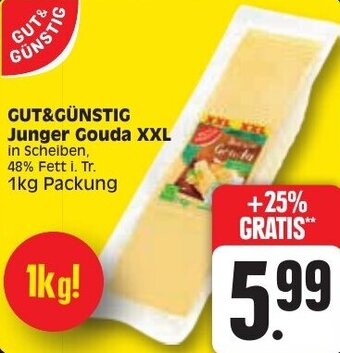 Edeka GUT&GÜNSTIG Junger Gouda XXL 1kg Packung Angebot