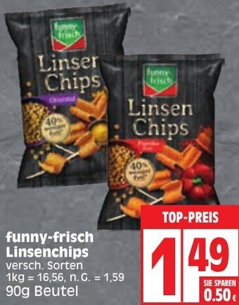 Edeka funny-frisch Linsenchips 90 g Beutel Angebot