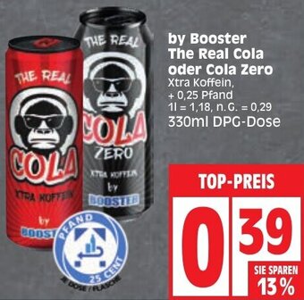 Edeka by Booster The Real Cola oder Cola Zero 330 ml Angebot