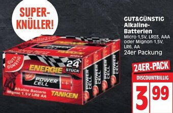 Edeka GUT&GÜNSTIG Alkaline Batterien 24er Packung Angebot