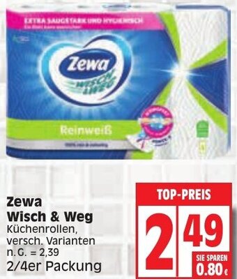 Edeka Zewa Wisch & Weg Küchenrollen 2/4er Packung Angebot