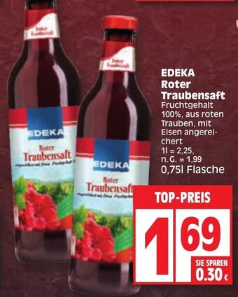 Edeka EDEKA Roter Traubensaft 0,75 L Flasche Angebot