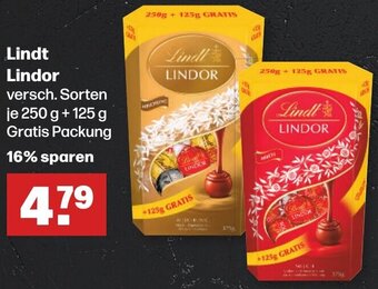 Handelshof Lindt Lindor 250 g + 125 g Gratis Packung Angebot