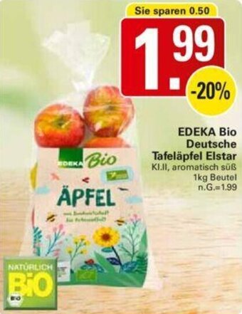 WEZ EDEKA Bio Deutsche Tafeläpfel Elstar 1kg Beutel Angebot