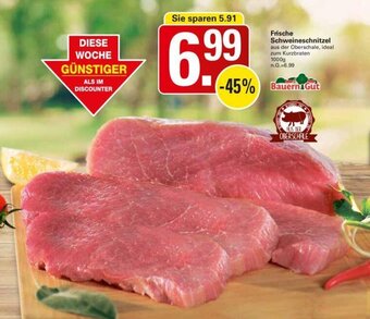 WEZ Bauern Gut Frische Schweineschnitzel 1000 g Angebot