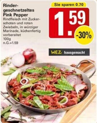 WEZ Rindergeschnetzeltes Pink Pepper 100 g Angebot