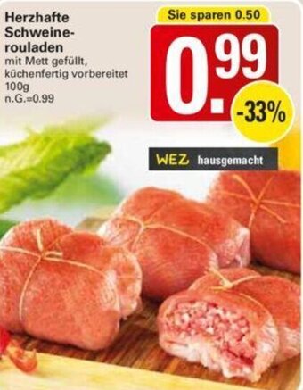 WEZ Herzhafte Schweinerouladen 100 g Angebot