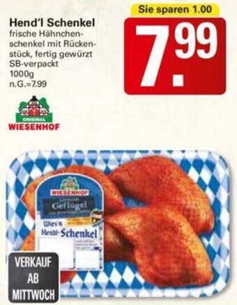 WEZ WIESENHOF Hend'l Schenkel 1000 g Angebot