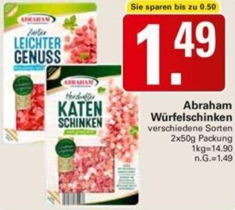 WEZ Abraham Würfelschinken 2x50 g Packung Angebot