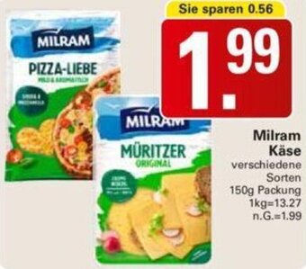 WEZ Milram Käse 150 g Packung Angebot