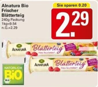 WEZ Alnatura Bio Frischer Blätterteig 240g Packung Angebot