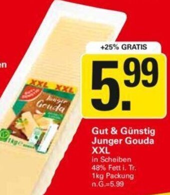 WEZ Gut & Günstig Junger Gouda XXL 1kg Packung Angebot