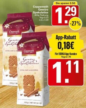 WEZ Coppenrath Gewürz Spekulatius 400g Packung Angebot