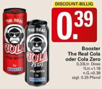 WEZ Booster The Real Cola oder Cola Zero 0,33Ltr. Dose Angebot