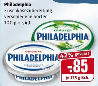 REWE Philadelphia Frischkäsezubereitung 175g Angebot