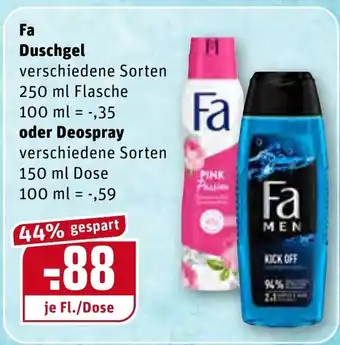 REWE Fa Duschgel 250ml oder Deospray 150ml Angebot