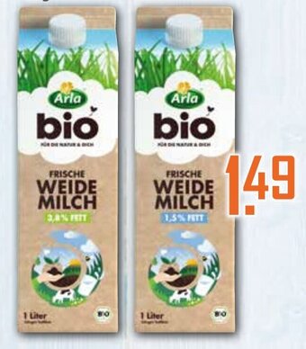 Klaas und Kock Arla Bio Frische Weidemilch 1 L Packung Angebot
