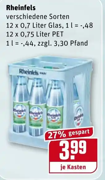 REWE Rheinfels 12x0,7L/0,75L Angebot