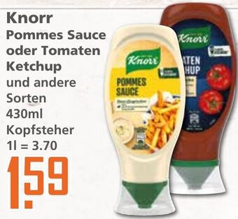 Klaas und Kock Knorr Pommes Sauce oder Tomaten Ketchup 430 ml Angebot