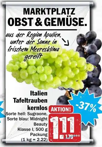 AEZ Italien Tafeltrauben kernlos 500g Angebot